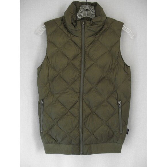 Patagonia Olive Down Vest Women's XS  Prow Bomber Style - Picture 6 of 9
